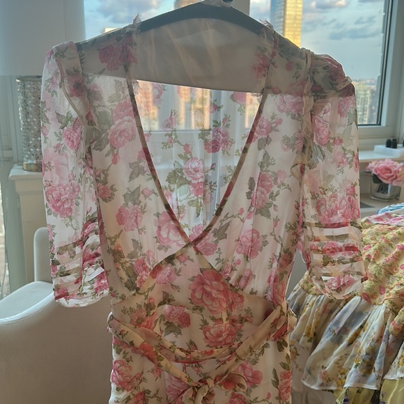LoveShackFancy Arlo Mini Dress Rose print. Size 8. - Picture 6 of 13